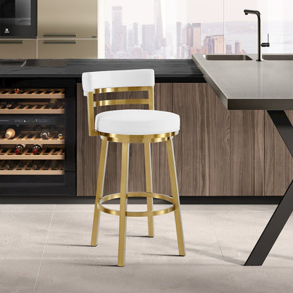 Madrid 26" Swivel Counter Stool in Gold Brushed Stainless Steel