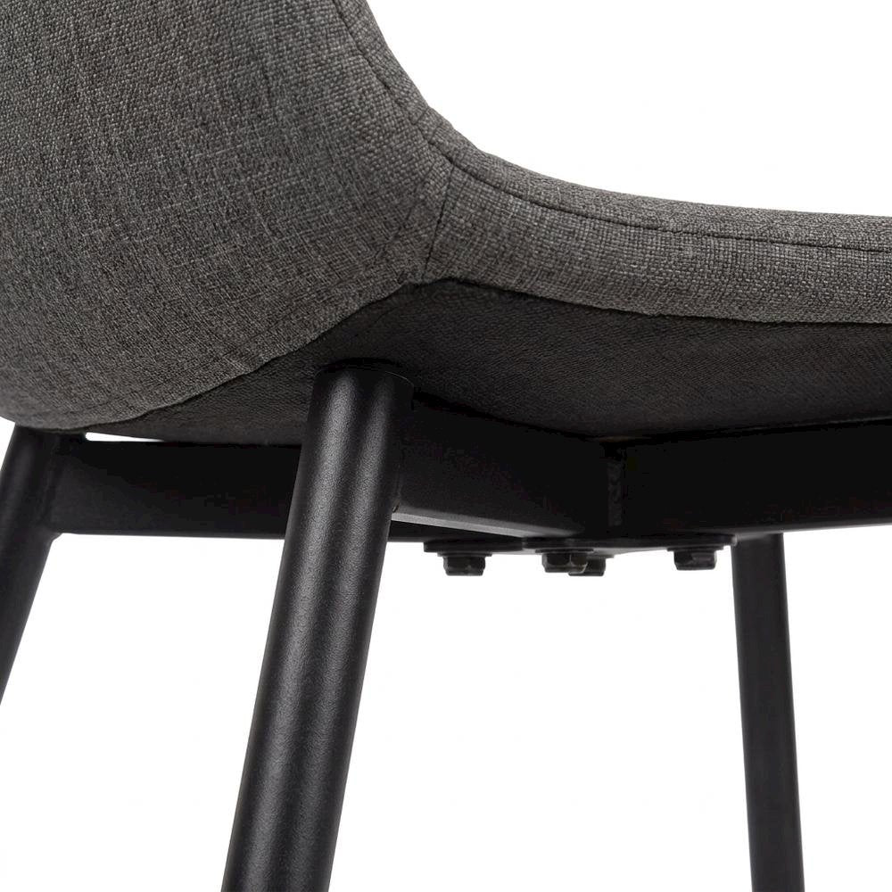 Faux Leather Upholstered Dining Chairs with Metal Legs, Black, Set of 2