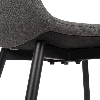 Faux Leather Upholstered Dining Chairs with Metal Legs, Black, Set of 2