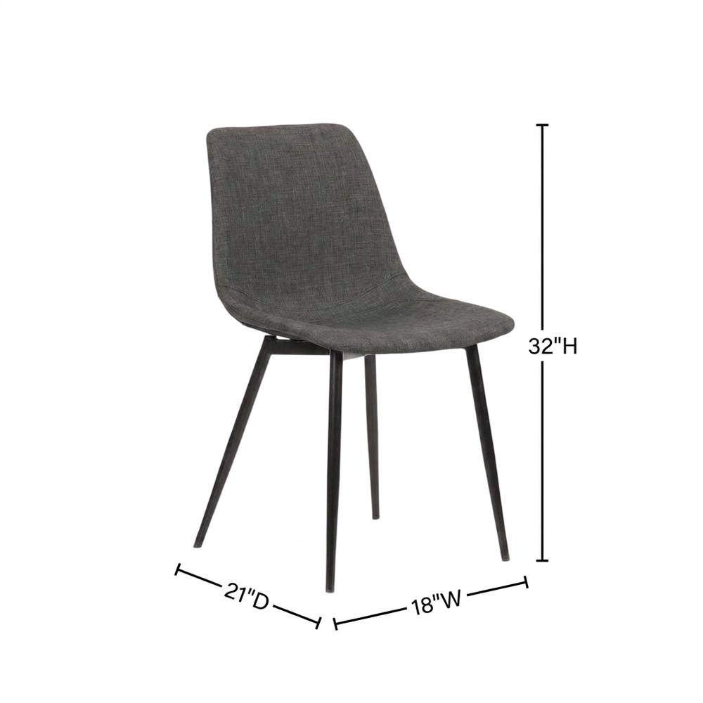 Faux Leather Upholstered Dining Chairs with Metal Legs, Black, Set of 2