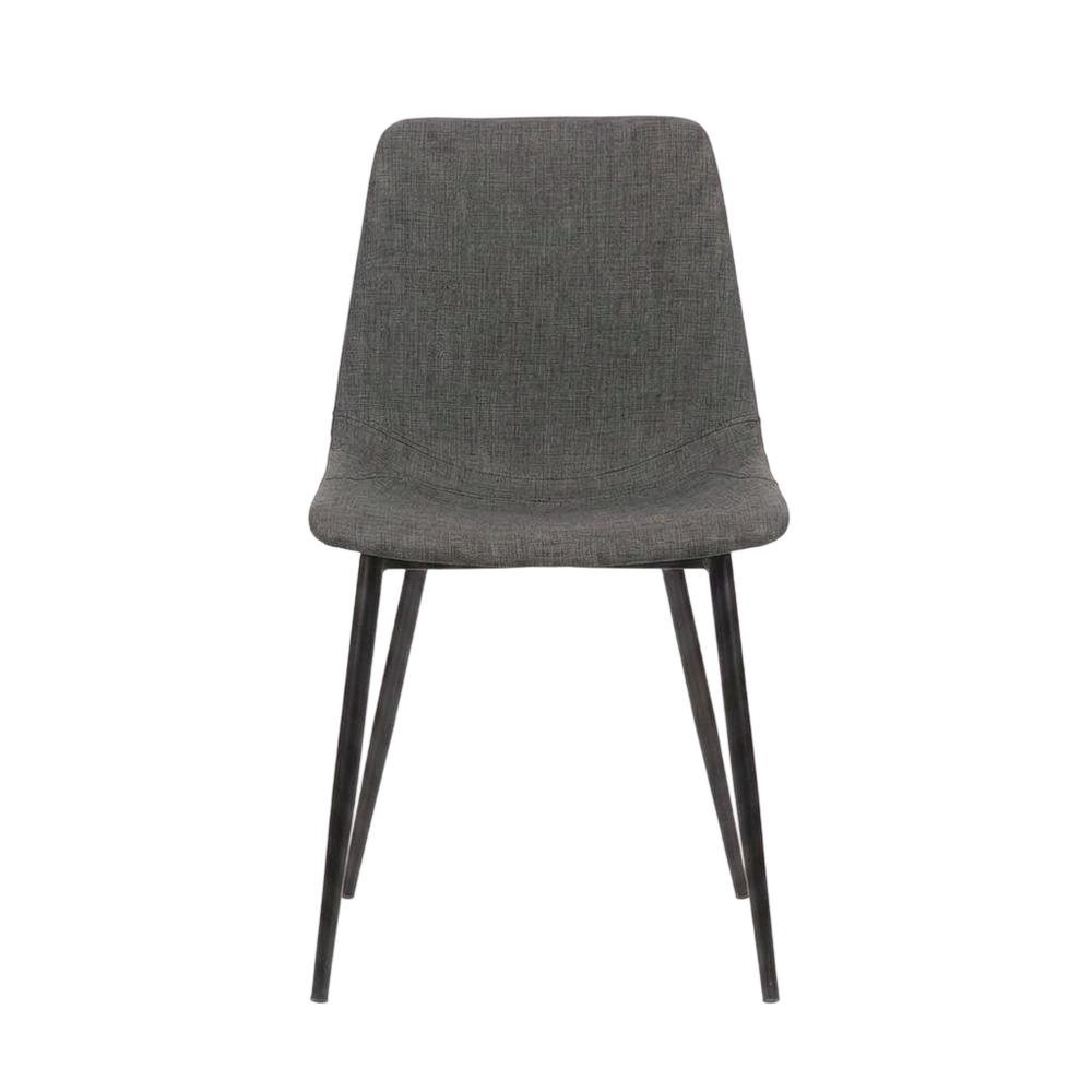 Faux Leather Upholstered Dining Chairs with Metal Legs, Black, Set of 2