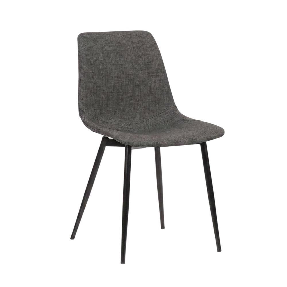 Faux Leather Upholstered Dining Chairs with Metal Legs, Black, Set of 2