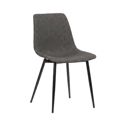 Faux Leather Upholstered Dining Chairs with Metal Legs, Black, Set of 2