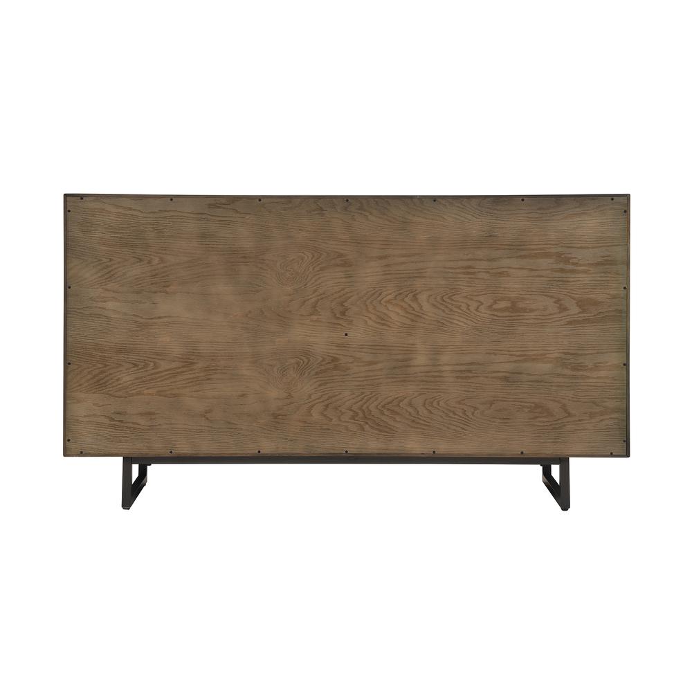 Marquis 6 Drawer Oak Wood Dresser with Black Metal Legs
