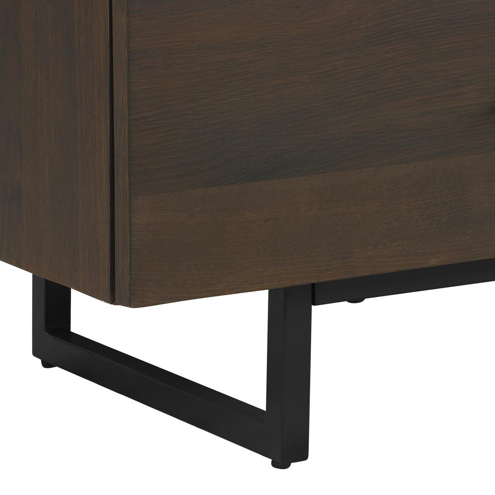 Marquis 6 Drawer Oak Wood Dresser with Black Metal Legs