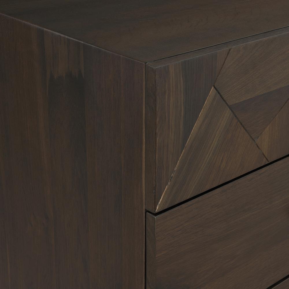 Marquis 6 Drawer Oak Wood Dresser with Black Metal Legs