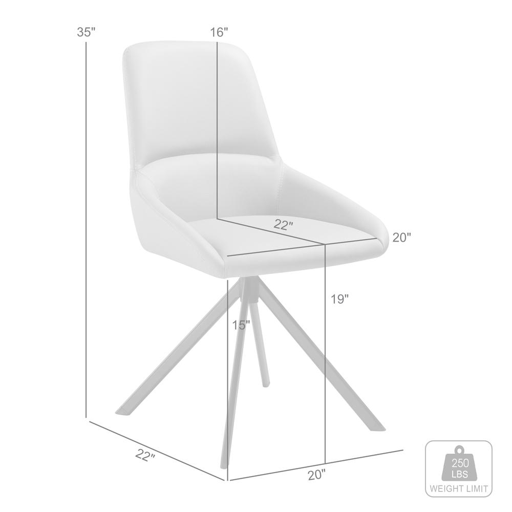 Swivel Upholstered Dining Chair in Taupe Gray Faux Leather Black - Set of 2