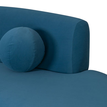 Oakland 97.5 in. 3-Seater Sofa in Blue Fabric with Oval Seat