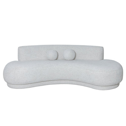 Oakland 97.5 in. 3-Seater Sofa in Ivory Fabric with Oval Seat