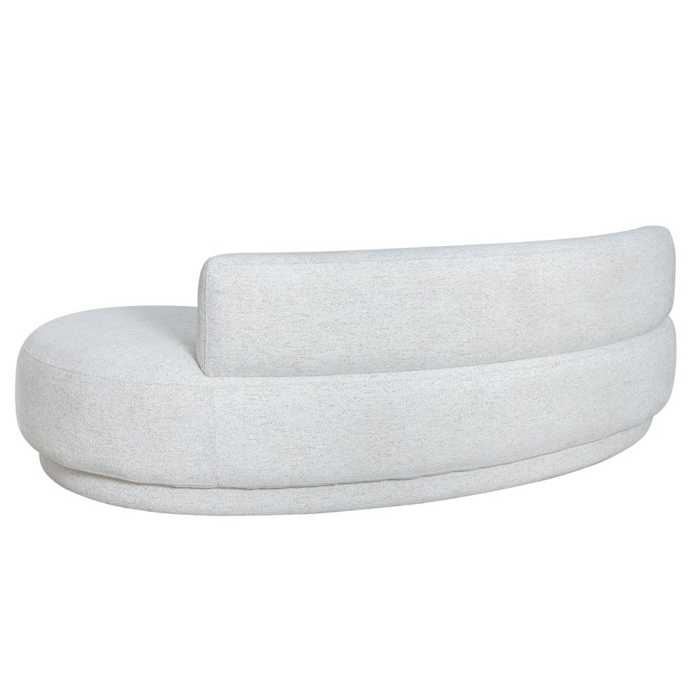 Oakland 97.5 in. 3-Seater Sofa in Ivory Fabric with Oval Seat