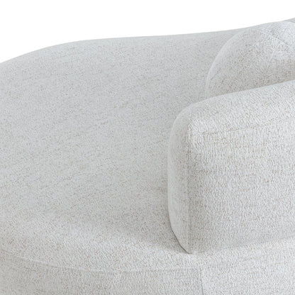 Oakland 97.5 in. 3-Seater Sofa in Ivory Fabric with Oval Seat