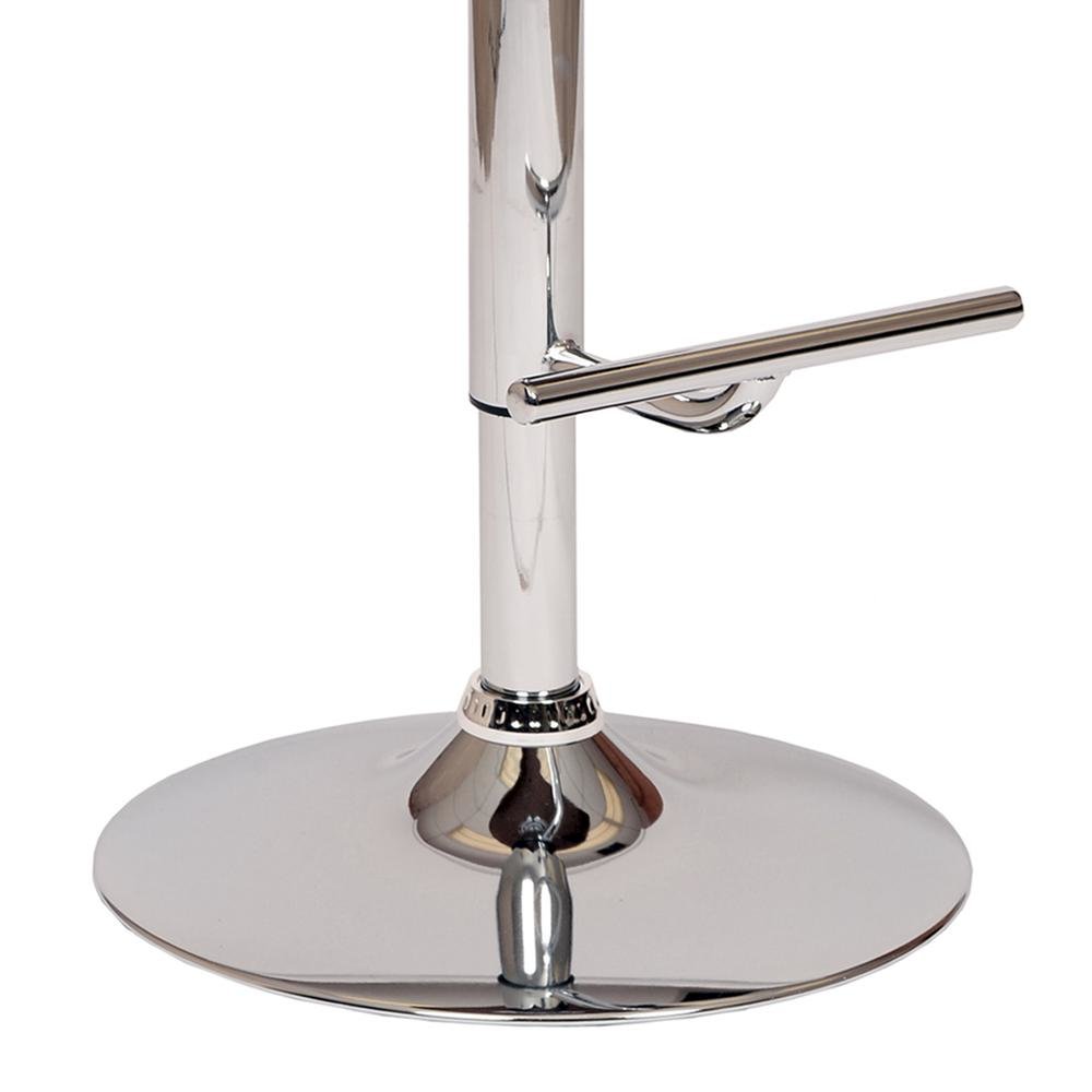 Swivel Bar Stool with Cream Leatherette Seat, Walnut Veneer, and Chrome Base