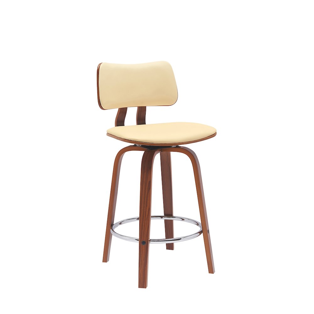 Pico Upholstered Wood Swivel Bar or Counter Stool