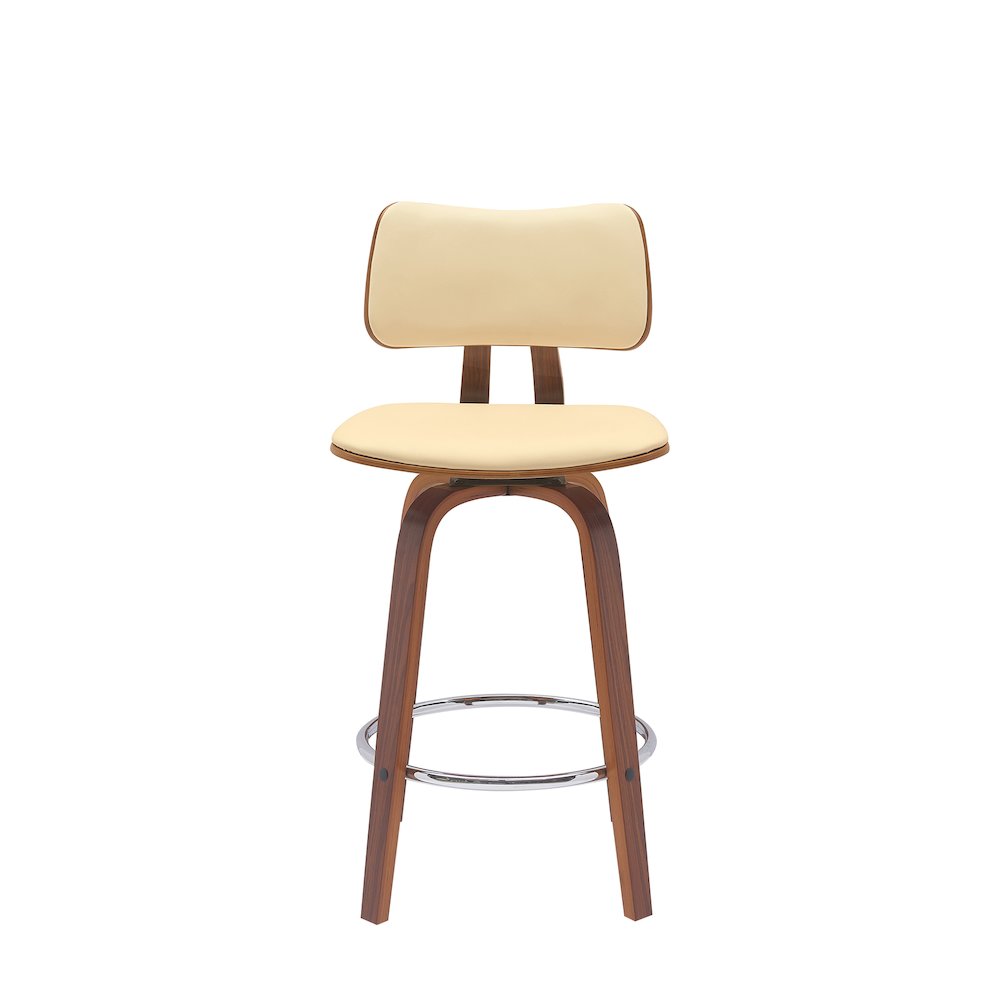 Pico Upholstered Wood Swivel Bar or Counter Stool