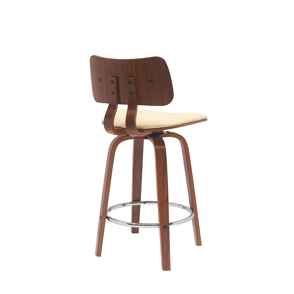 Pico Upholstered Wood Swivel Bar or Counter Stool
