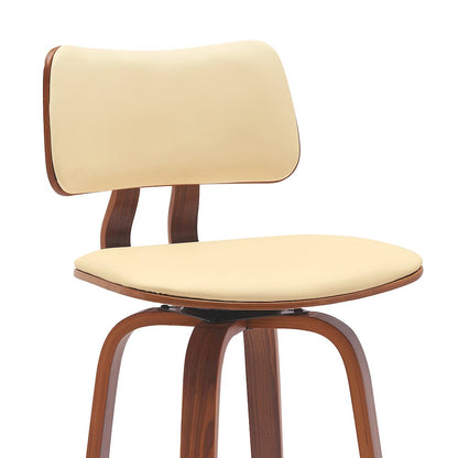 Pico Upholstered Wood Swivel Bar or Counter Stool