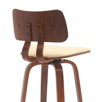 Pico Upholstered Wood Swivel Bar or Counter Stool