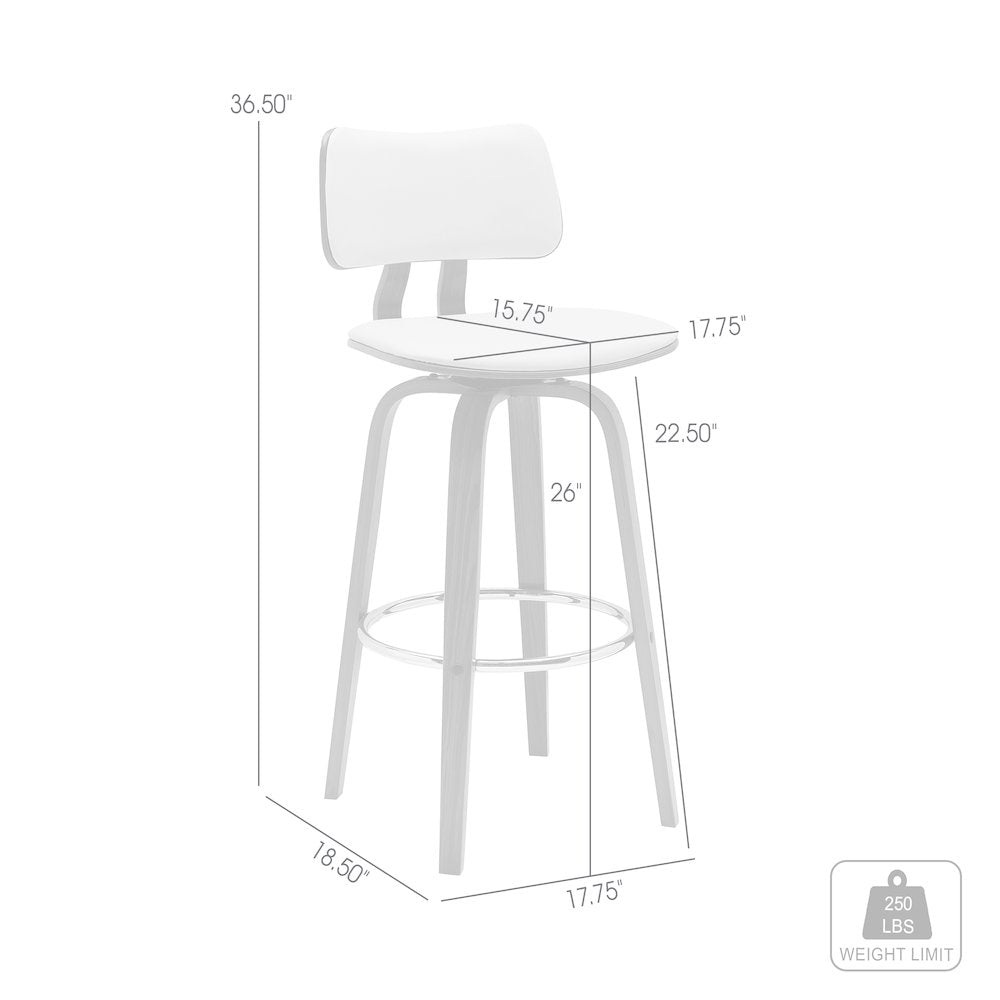 Pico Upholstered Wood Swivel Bar or Counter Stool