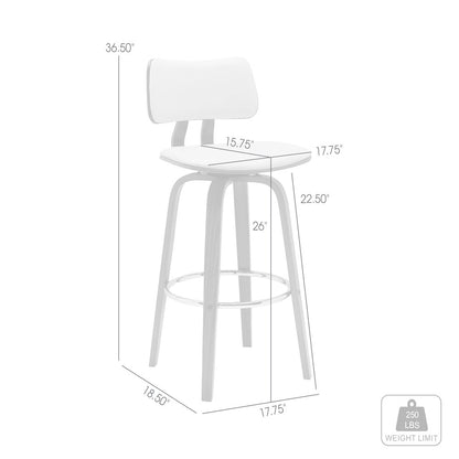 Pico Upholstered Wood Swivel Bar or Counter Stool