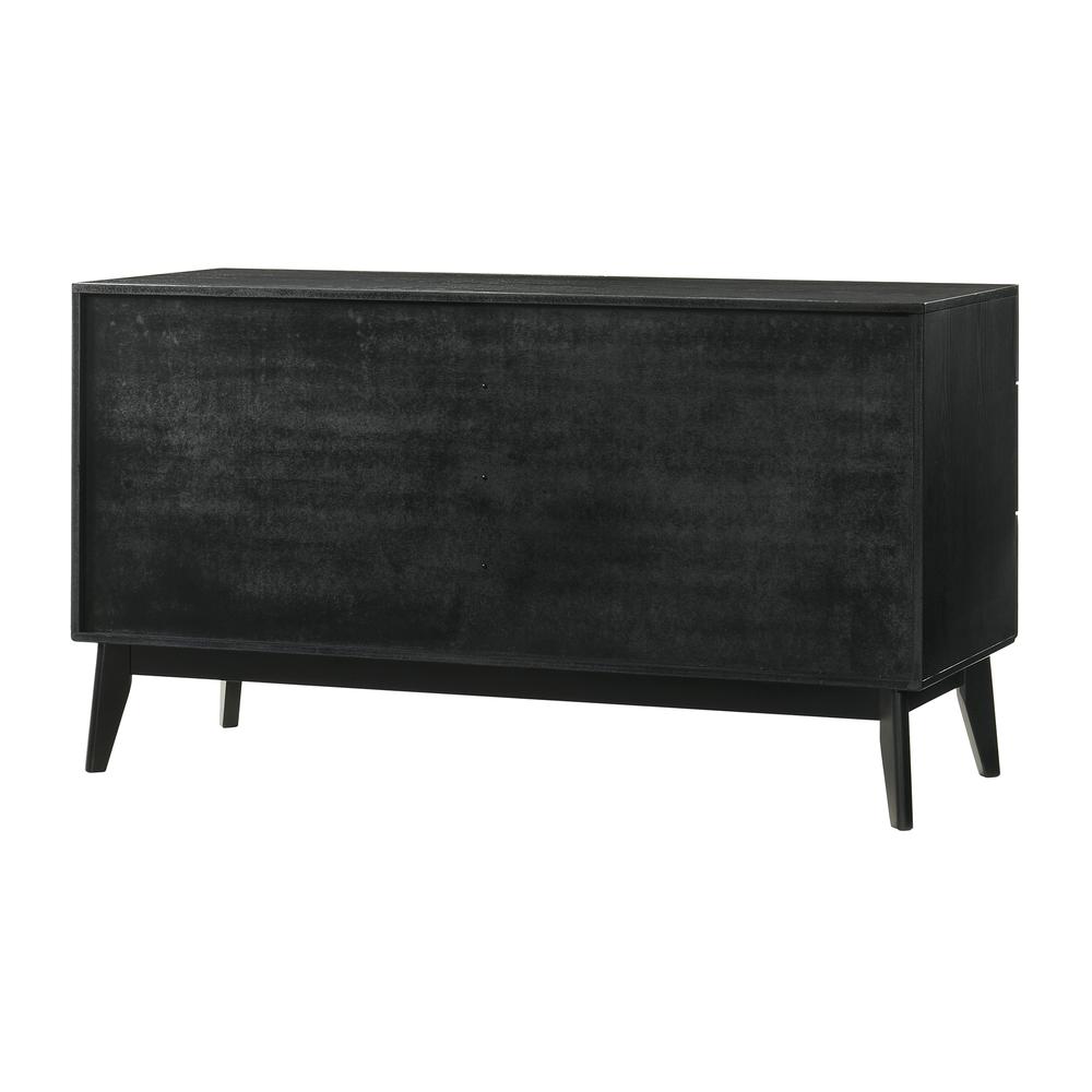 Petra 6 Drawer Wood Dresser in Black Finish
