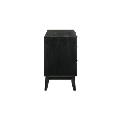 Petra 6 Drawer Wood Dresser in Black Finish