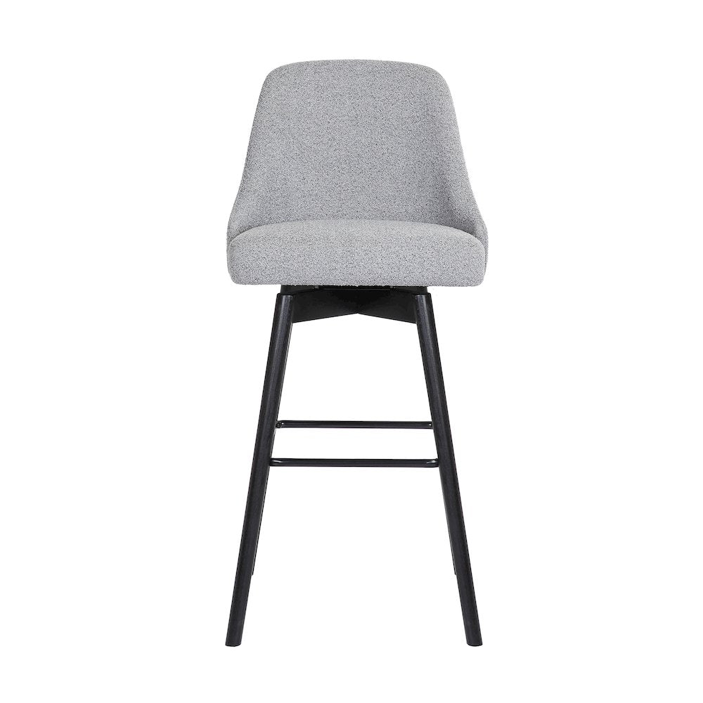 Sicily Upholstered Wood Swivel Bar or Counter Stool