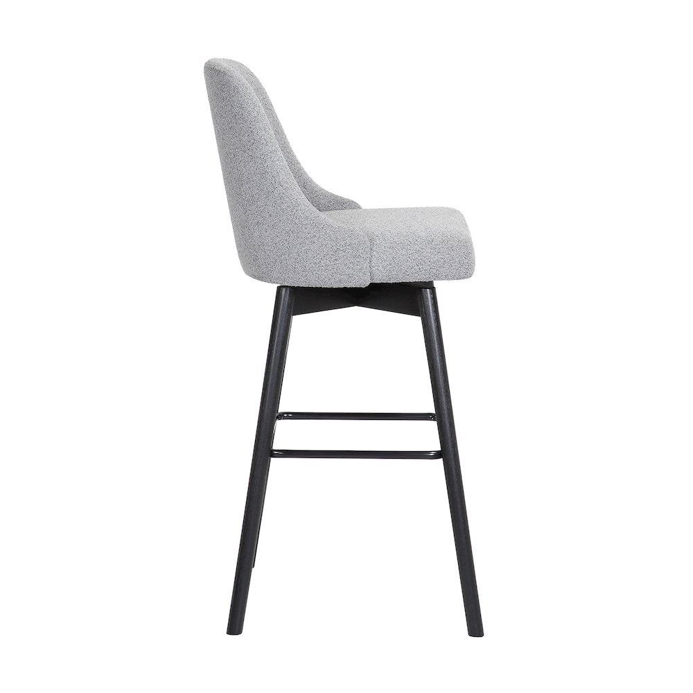 Sicily Upholstered Wood Swivel Bar or Counter Stool