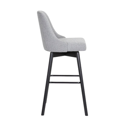 Sicily Upholstered Wood Swivel Bar or Counter Stool