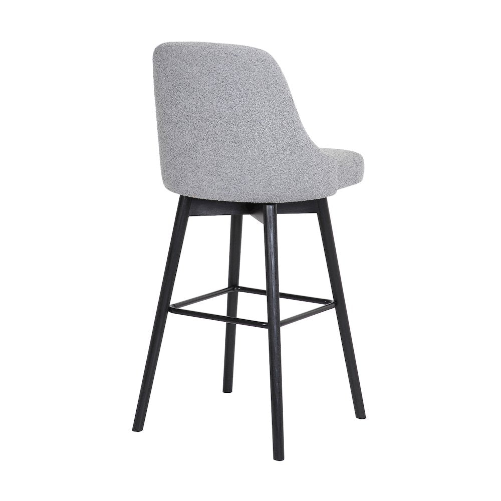 Sicily Upholstered Wood Swivel Bar or Counter Stool