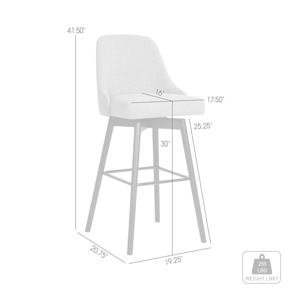 Sicily Upholstered Wood Swivel Bar or Counter Stool