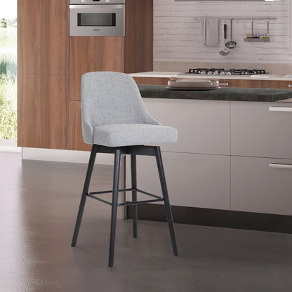 Sicily Upholstered Wood Swivel Bar or Counter Stool