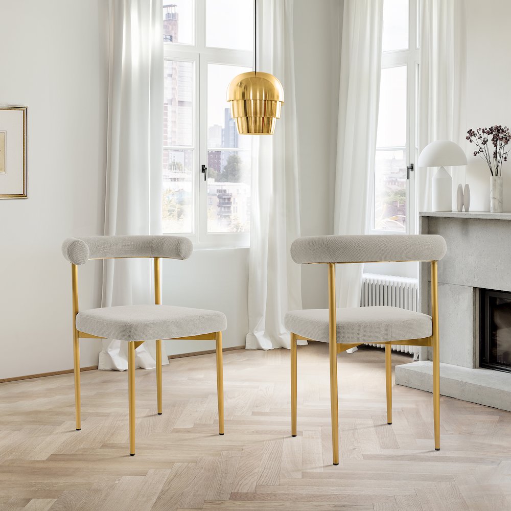 Shannon Dining Chair with Gold Brushed Stainless Steel