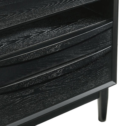 Artemio Queen 4 Piece Wood Bedroom Set in Black Finish