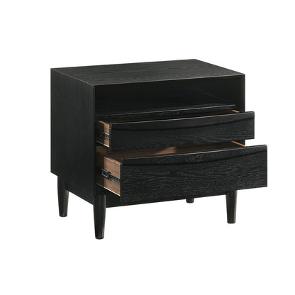 Artemio Queen 4 Piece Wood Bedroom Set in Black Finish