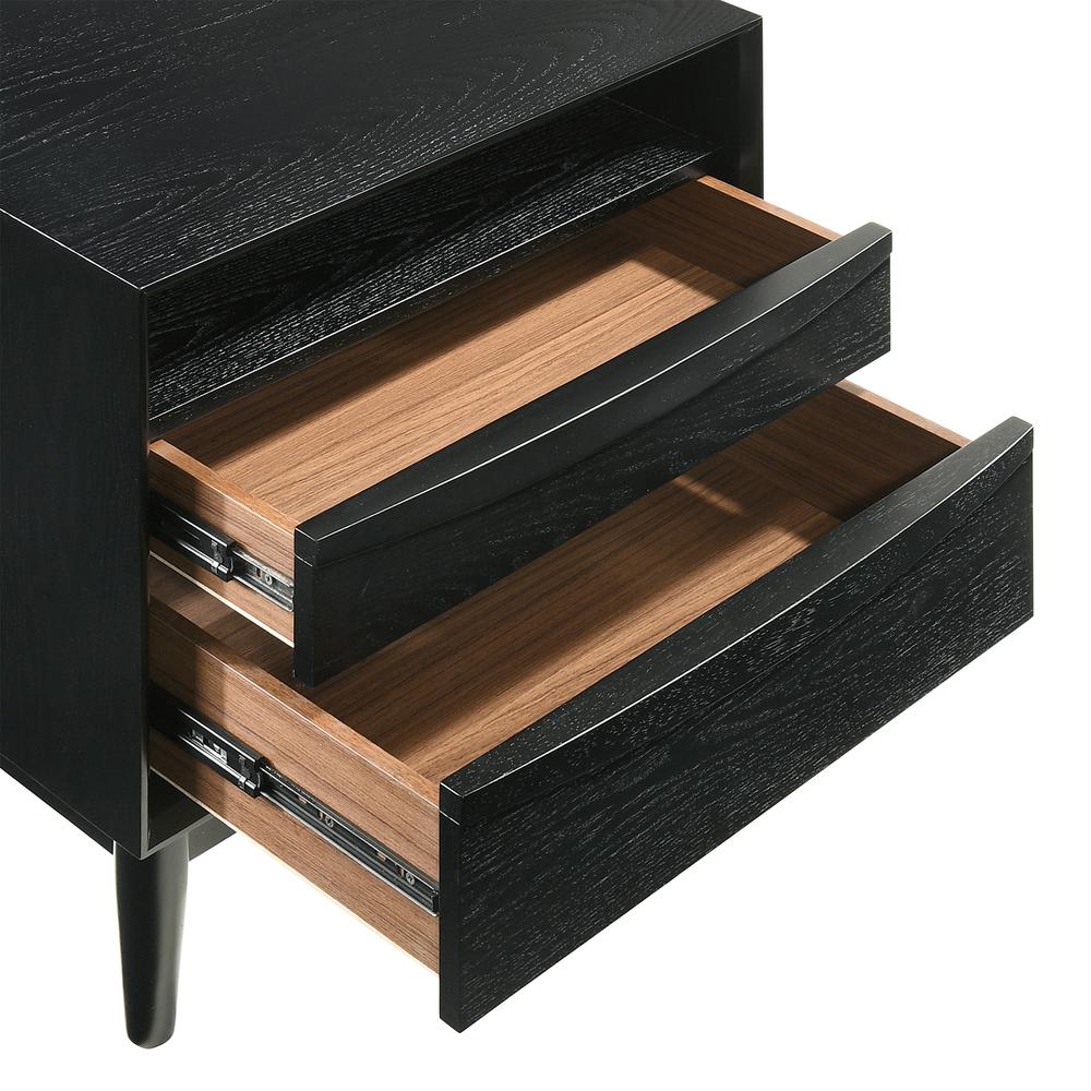 Artemio Queen 4 Piece Wood Bedroom Set in Black Finish