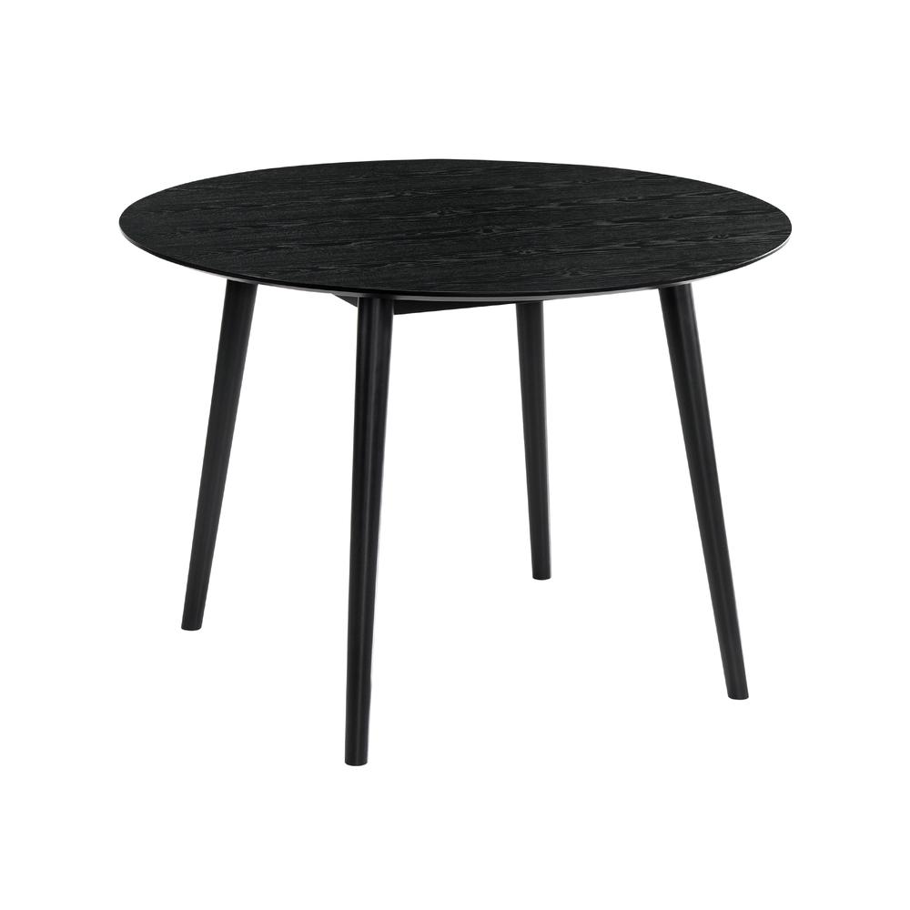 Arcadia and Renzo 42" Round Grey and Black Wood 5 Piece Dining Set