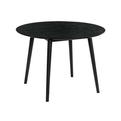 Arcadia and Renzo 42" Round Grey and Black Wood 5 Piece Dining Set