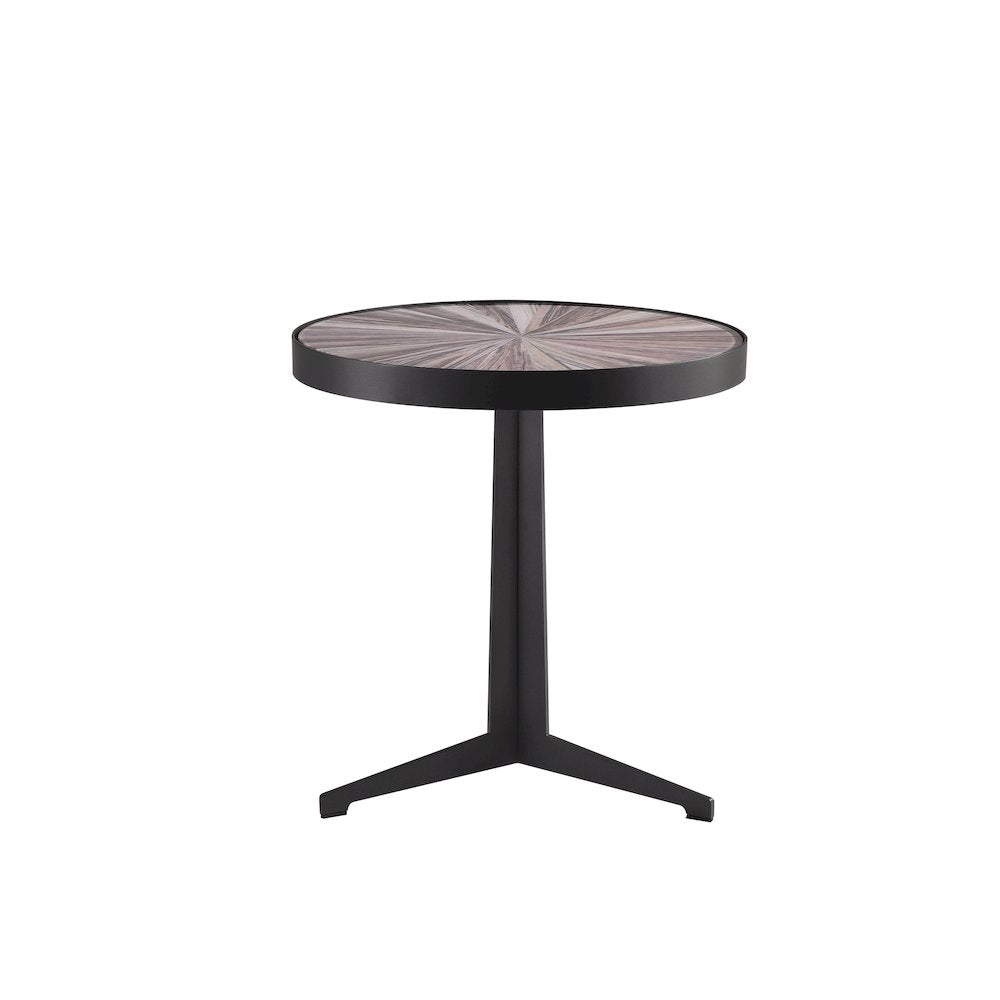 Mid-Century Round Maroon Coffee Table Set with Tempered Glass Top - Set of 2