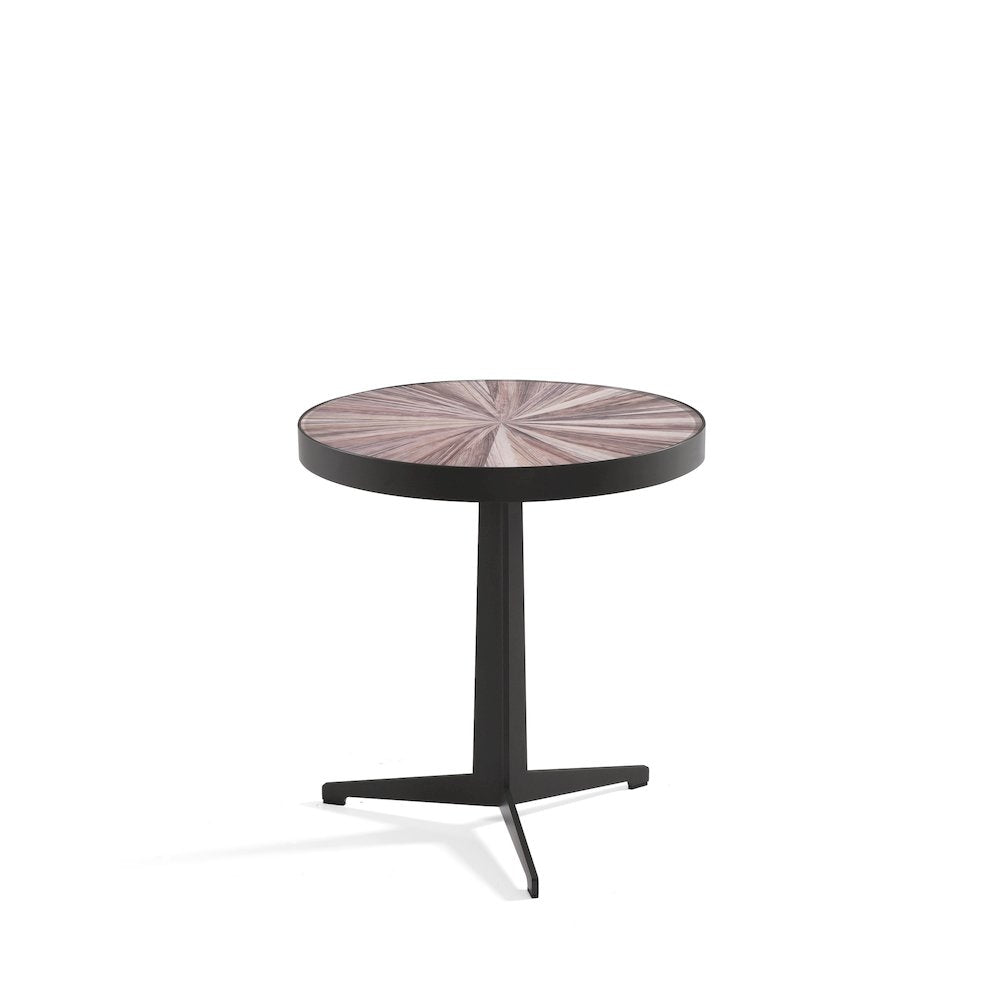 Mid-Century Round Maroon Coffee Table Set with Tempered Glass Top - Set of 2