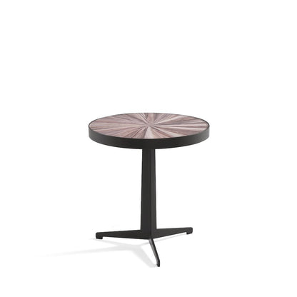 Mid-Century Round Maroon Coffee Table Set with Tempered Glass Top - Set of 2