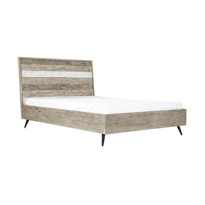 Bridges 4 Piece King Bedroom Set in Two-Tone Acacia Wood