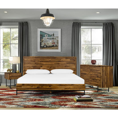 Cusco 4 Piece Acacia Queen Bedroom Set with Dresser and Nightstands