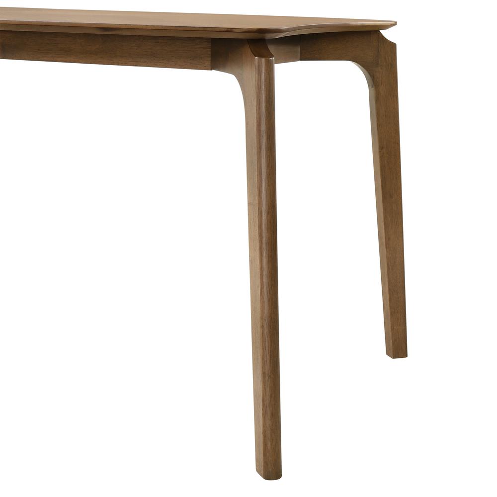 Kalia 5 Piece Wood Dining Set in Walnut Finish with Blue Fabric