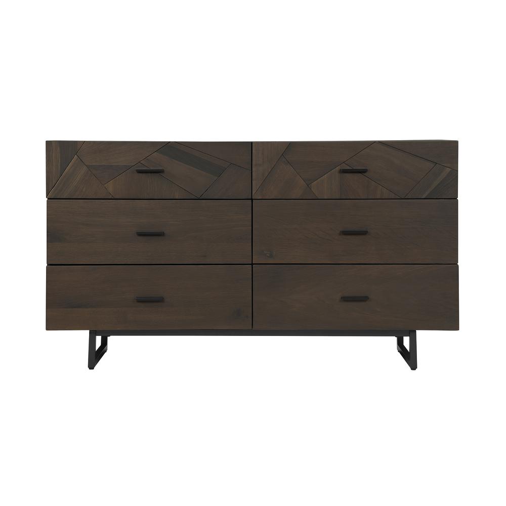 Marquis 4 Piece Queen Size Platform Bed Frame Bedroom Set in Oak Wood with Faux Leather Headboard 4pc Bedroom Set