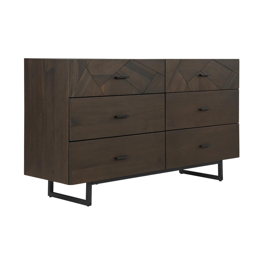 Marquis 4 Piece Queen Size Platform Bed Frame Bedroom Set in Oak Wood with Faux Leather Headboard 4pc Bedroom Set