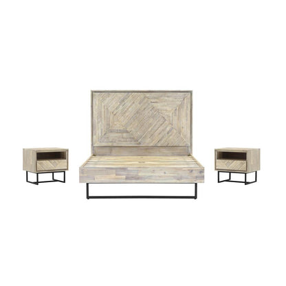 Peridot 3 Piece Queen Bedroom Set in Natural Acacia Wood