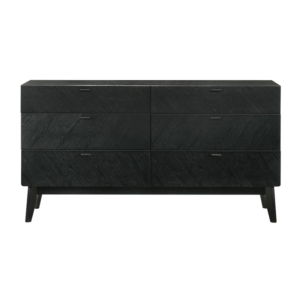 Petra King 4 Piece Wood Bedroom Set in Black Finish
