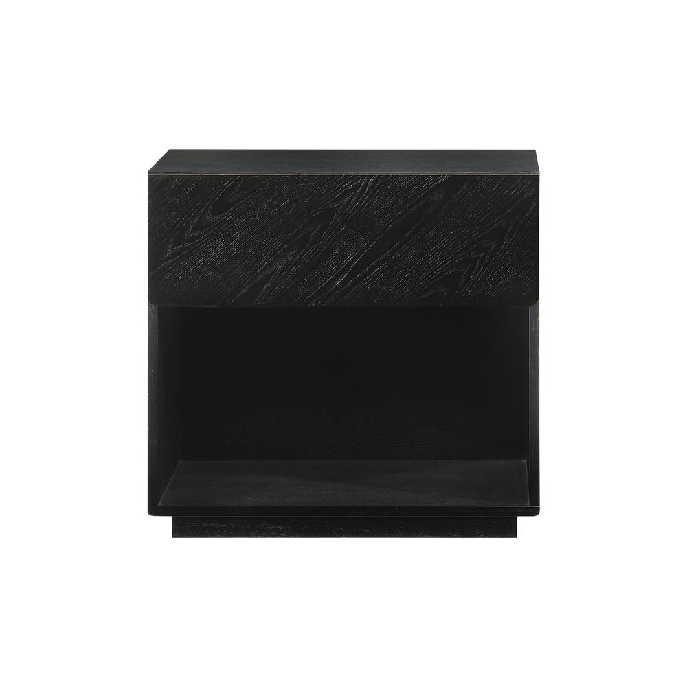Petra King 4 Piece Wood Bedroom Set in Black Finish