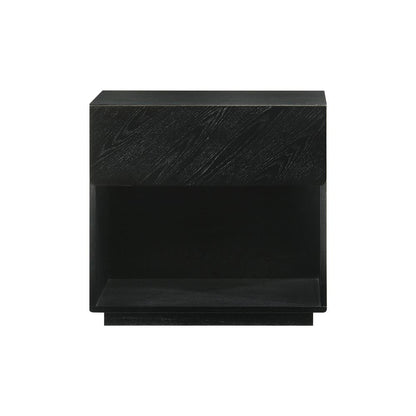 Petra King 4 Piece Wood Bedroom Set in Black Finish