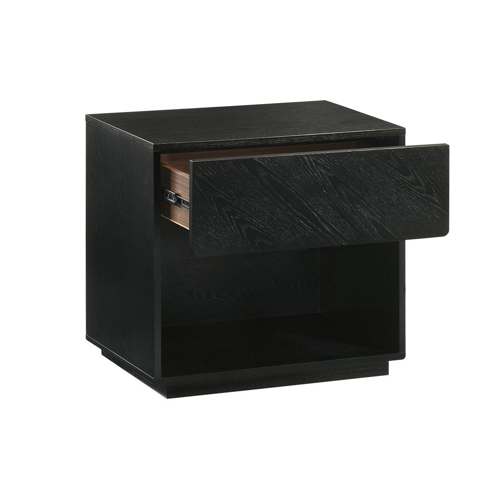 Petra King 4 Piece Wood Bedroom Set in Black Finish